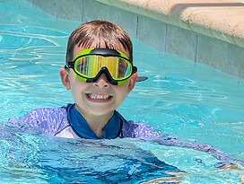 Grandson Mike in the pool