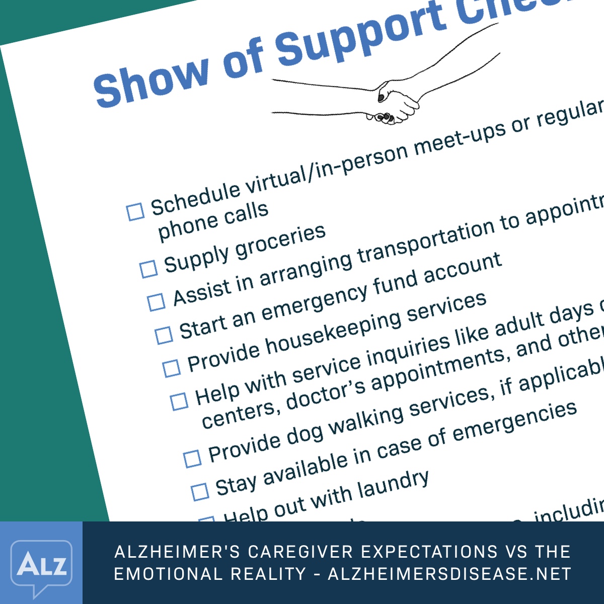 A preview of the show support Checklist PDF