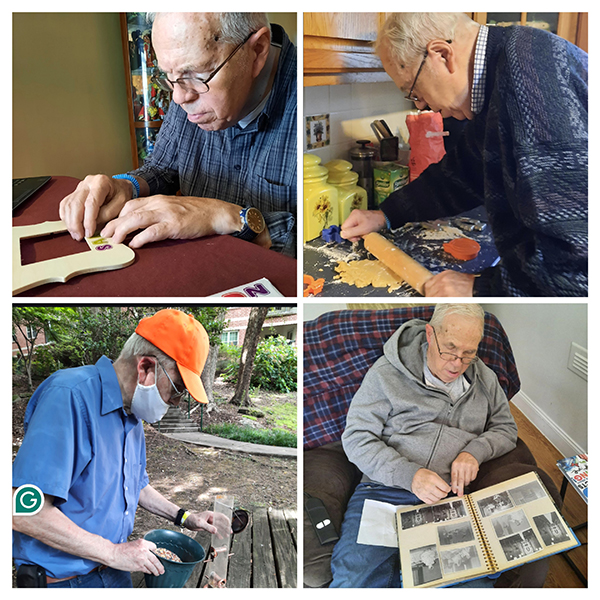 Dad engaging in his favorite activities.